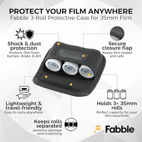 Película Fujifilm 200 Color Negative (35 mm, 36 exposiciones, paquete de 3) con estuche protector Fabble para 3 rollos de película miniatura 5