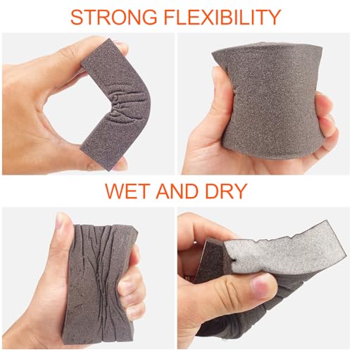 Brevanza Vierseitiger Stück Schleifschwamm Holz, Sanding Sponge Fine, Schmirgelpapier Metall, Diamant Weich Block für Fliesen Reusable Emery, Schleifschwämme Set für Modellbau, Handarbeit Schleifklotz