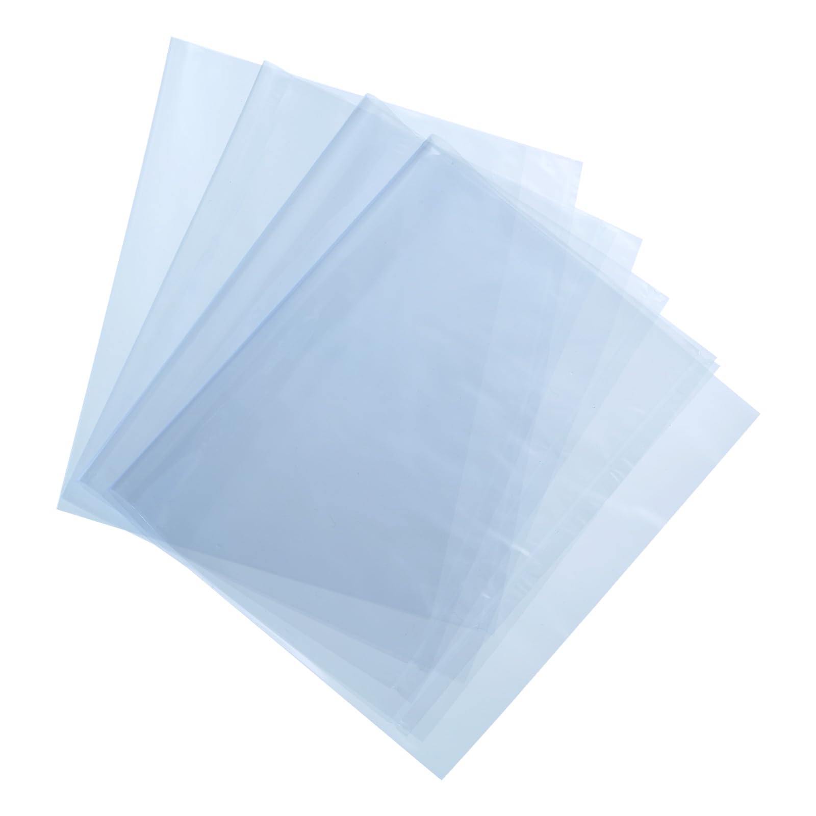 uxcell 100Pcs 19.5x12 Inch Shrink Wrap Bags, Blue Clear PVC Heat Shrink Wrap for Gift Basket, Bath Soaps, Candles and Homemade DIY Projects