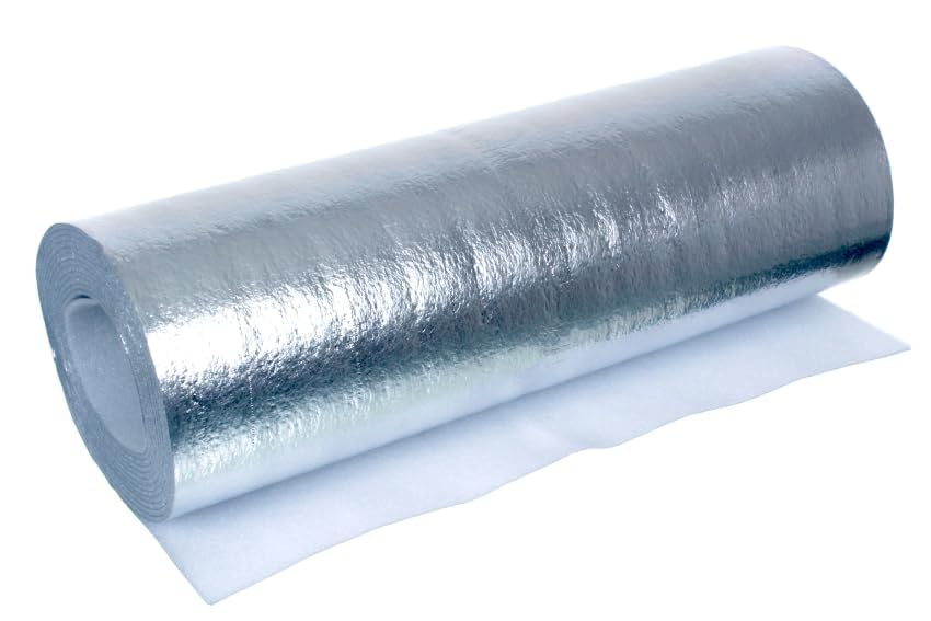 NAJDER Isolant Thermique 3 mm D'épaisseur 0,5 m x 5 m, Feuille Réflecteur de Radiateur, Isolation Derrière Radiateur, Panneau Film Réfléchissant,...