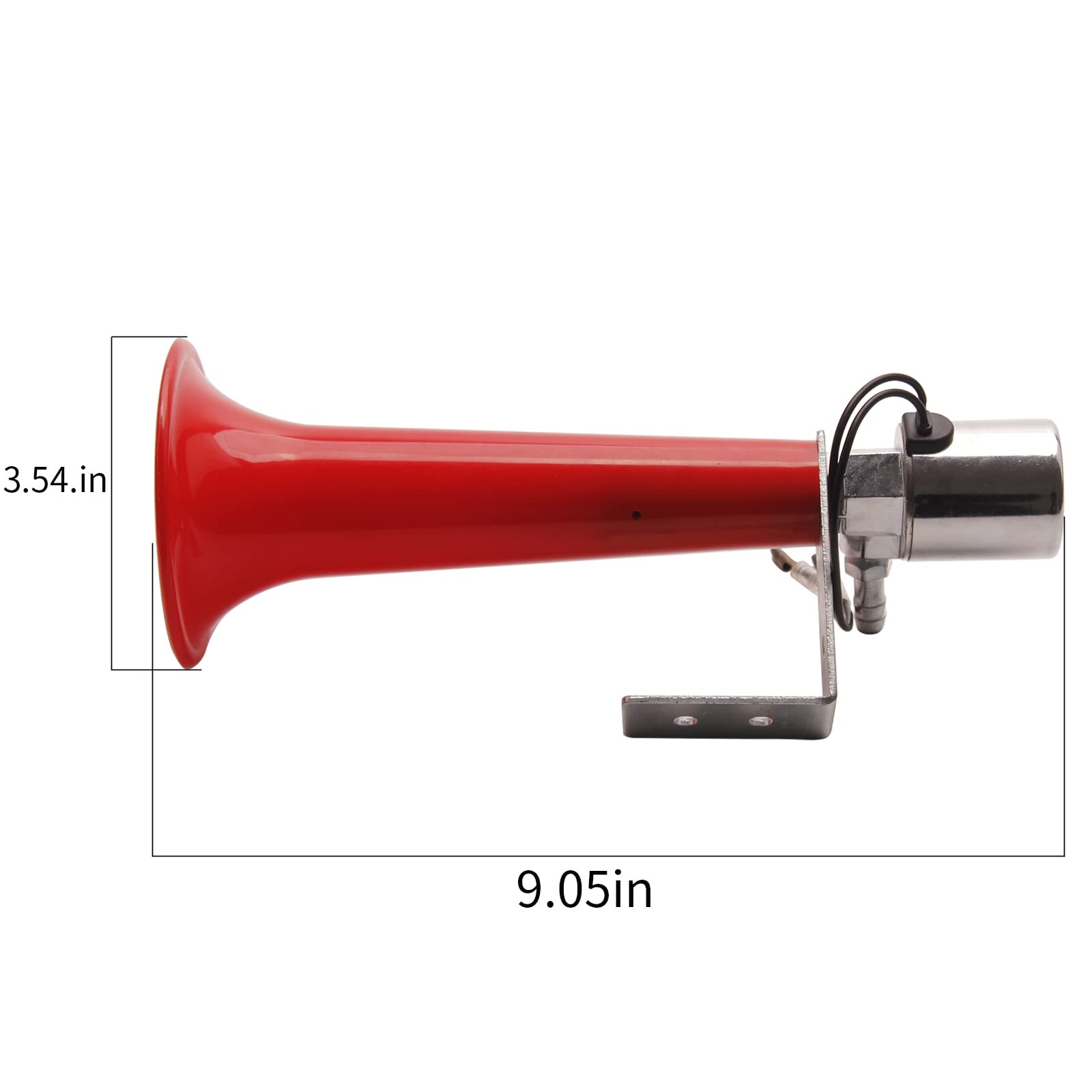 Klaxon à Air FARBIN 12V-24V - Sifflet Turc Rouge 120dB Pour Camion, Voiture, Moto - Installation Facile