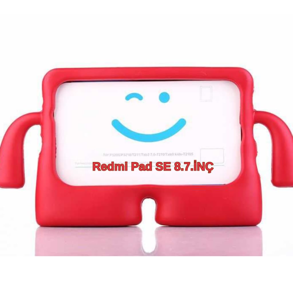 Honor Pad X7 8.7inç ile uyumlu Kılıf Çocuklara Özel Silikon Case Kırmızı