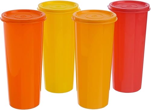 Tupperware Juego de 4 vasos de 16 oz en agua tropical