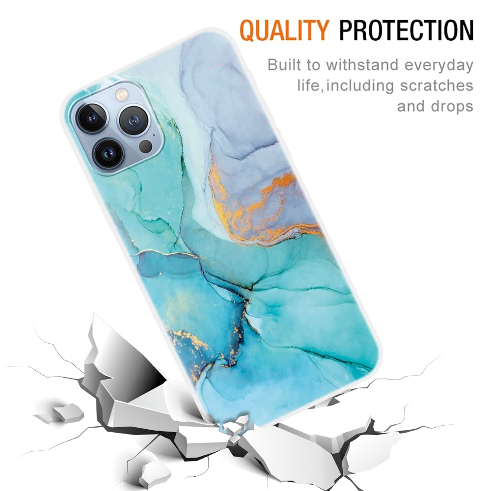 Yoedge Custodia Per IPhone 13 (6,1'') - Morbida Silicone TPU Trasparente, Paraurti Sottile Antiurto E Antigraffio - Design Marmo 2