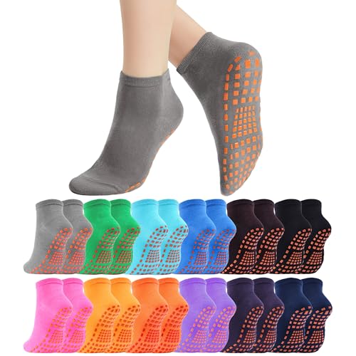 jeuhut Grip Socks for Women Grippy Socks Woman Pilates Non Slip Anti Skid Grippers Footies for Yoga Barre Hospital