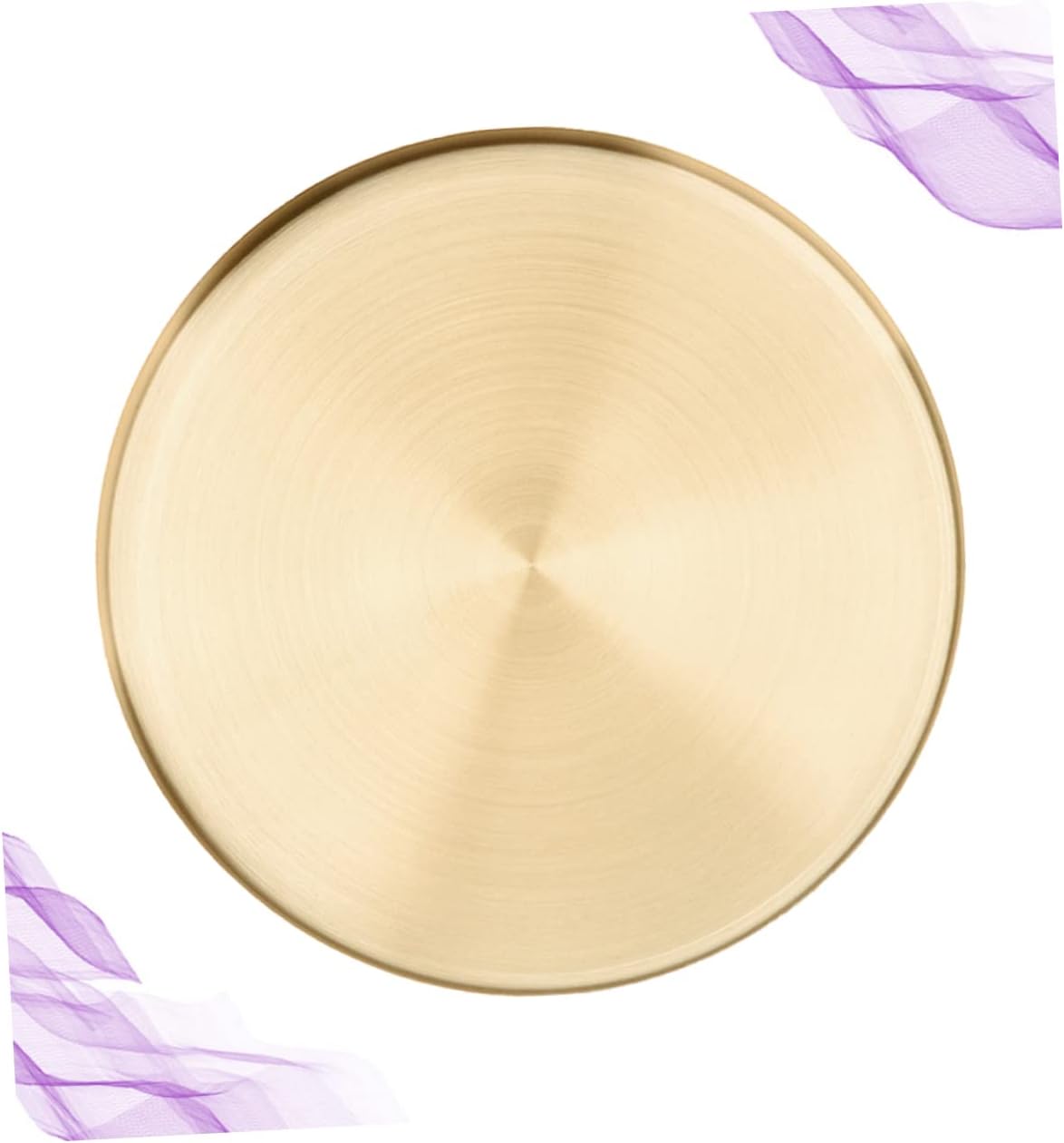 Large Golden Stainless Steel Round Tray Straight Sides Nordic Style Jewelry Display and Organizer Tray for Cosmetics Tea and Accessories
