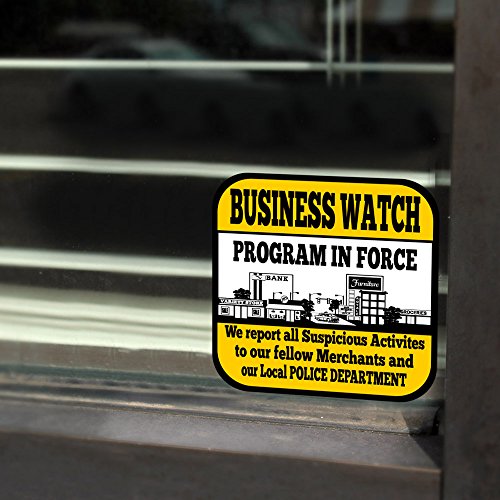 Best Business Neighborhood Watch Sticker for Indoor or Outdoor use Long Lasting Weatherproof Window and Door Warning 4 x 4 in. 6 pack Laminated Vinyl Sticker with FREE 1yr Warranty Made in USA - Thumbnail 4