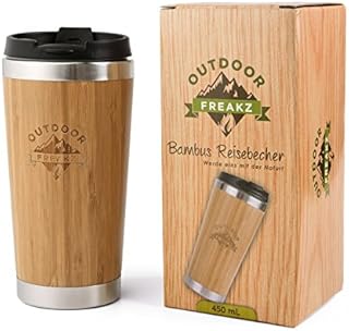 OUTDOOR FREAKZ Travel Mug made of Stainless Steel and Bamboo