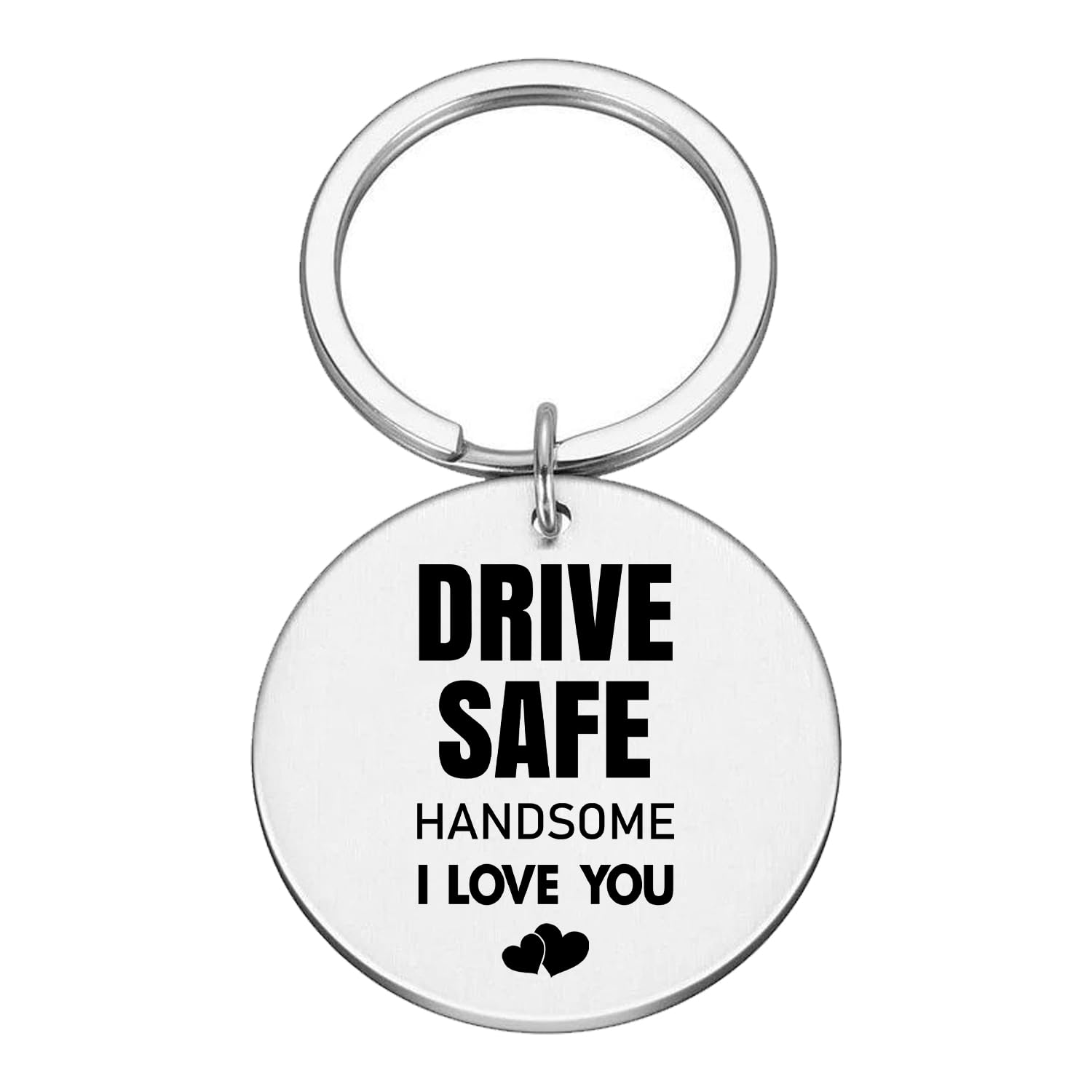 GenericDrive Safe Handsome I I Love You Engraved Stainless Steel Keychain Husband Gift Boyfriend Girlfriend #K69