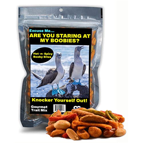 Staring at My Boobies Snack Blend – Funny Snack Gifts for Mens Stockings – Blue-Footed Boobi Gag Gift for Bird Watchers – Funny Food Gift for Outdoorsmen – Stocking Fillers Husband