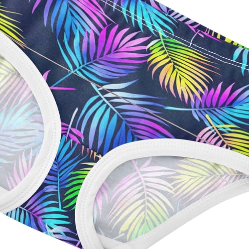 Joisal Toddler Girls Underwear 2t Cotton Panties Little Girl Fun Briefs Kids Undies Watercolor Palm Leaves Rainbow4