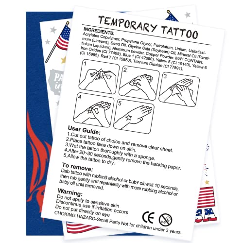Aoyoo Fourth Of July Decorations Temporary Tattoos 30 Style America Giltter Tattoos, Red White And Blue Patriotic Party Supplies, 4Th Of July Accessories, Usa Flag, Memorial Day, Independence Day, Labor Day #TOP4