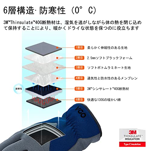 Vgo 防寒手袋 3MシンサレートC40かわてぶくろ作業 アウトド