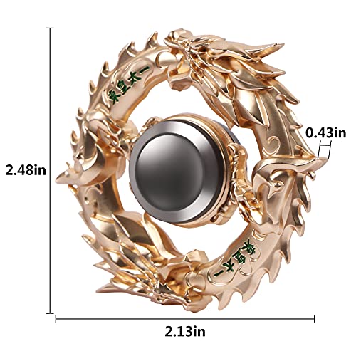 Mtele Fidget Spinner Metal Hand Spinner Edc Adhd Focus Toy Ultra Durable High Speed Anxiety Relief Toy,Gold Chinese Dragon #TOP1