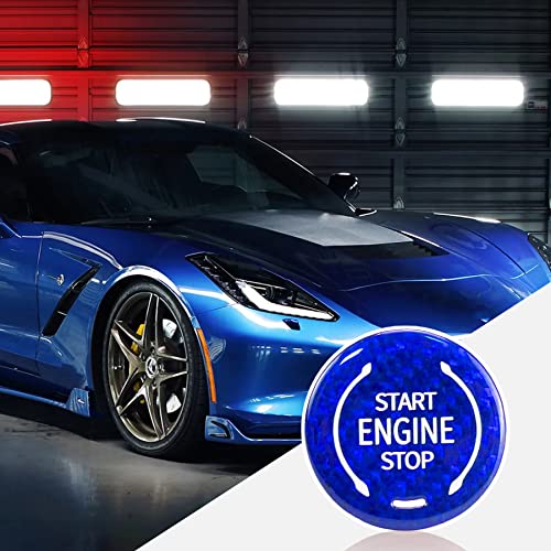 Coque de bouton d'allumage Corvette C8 carbone bleu anti-usure - 6