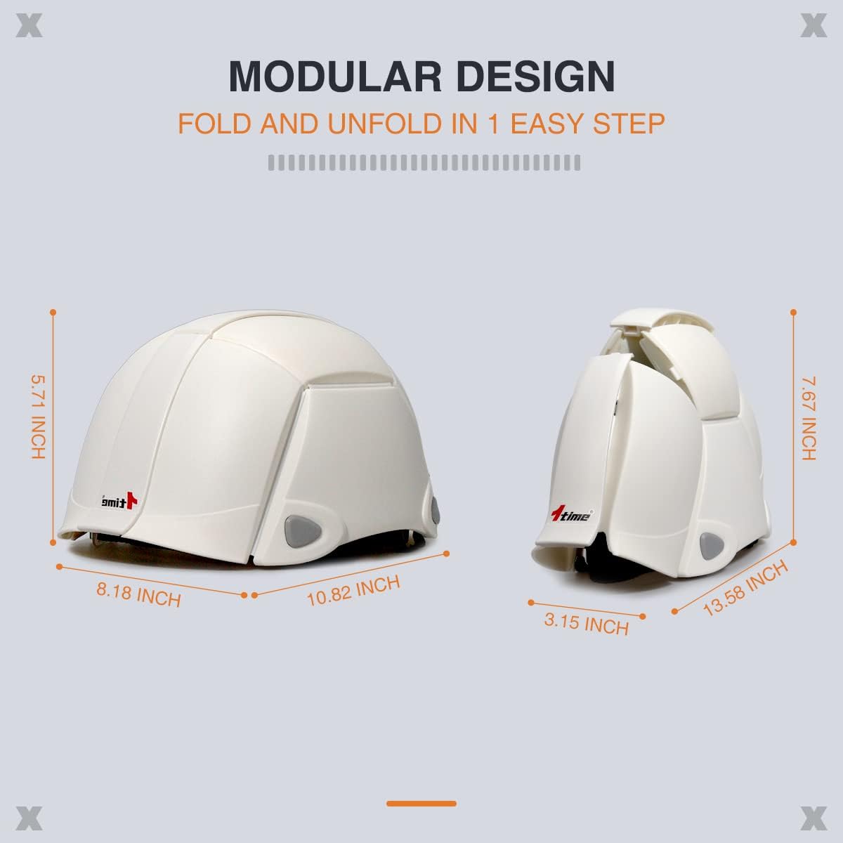 Bloom Outdoors Foldable Hardhat - Safety Helmet for Workplace, Offices, Public Facilities & Disaster Construction (White)
