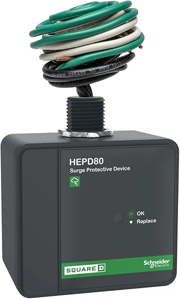 Square D HEPD80 Universal Whole House Surge Protection Device, 1-Phase, 3-Wire for 120/240V, 80kA