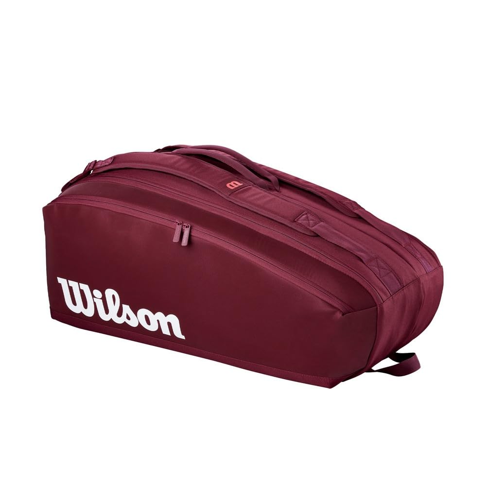 WILSON Project P Super Tour - Borsa da tennis per racchette, confezione da 9, colore: Bordeaux