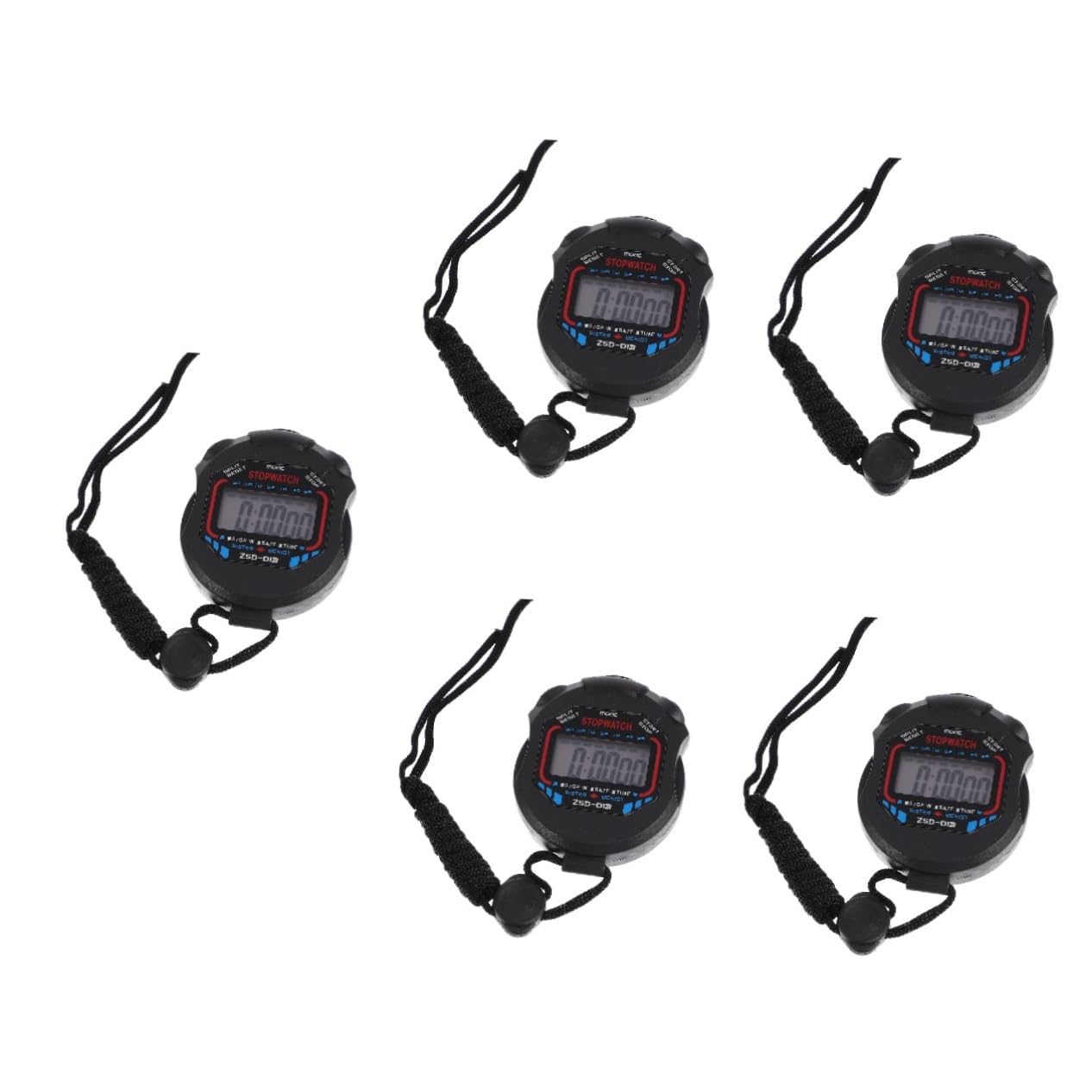 ifundom 5 Piezas Cronómetro Digital Deportivo Profesional con Pantalla LCD Grande Temporizador de Mano con Alarma para Fitness Infantil y Árbitros Función
