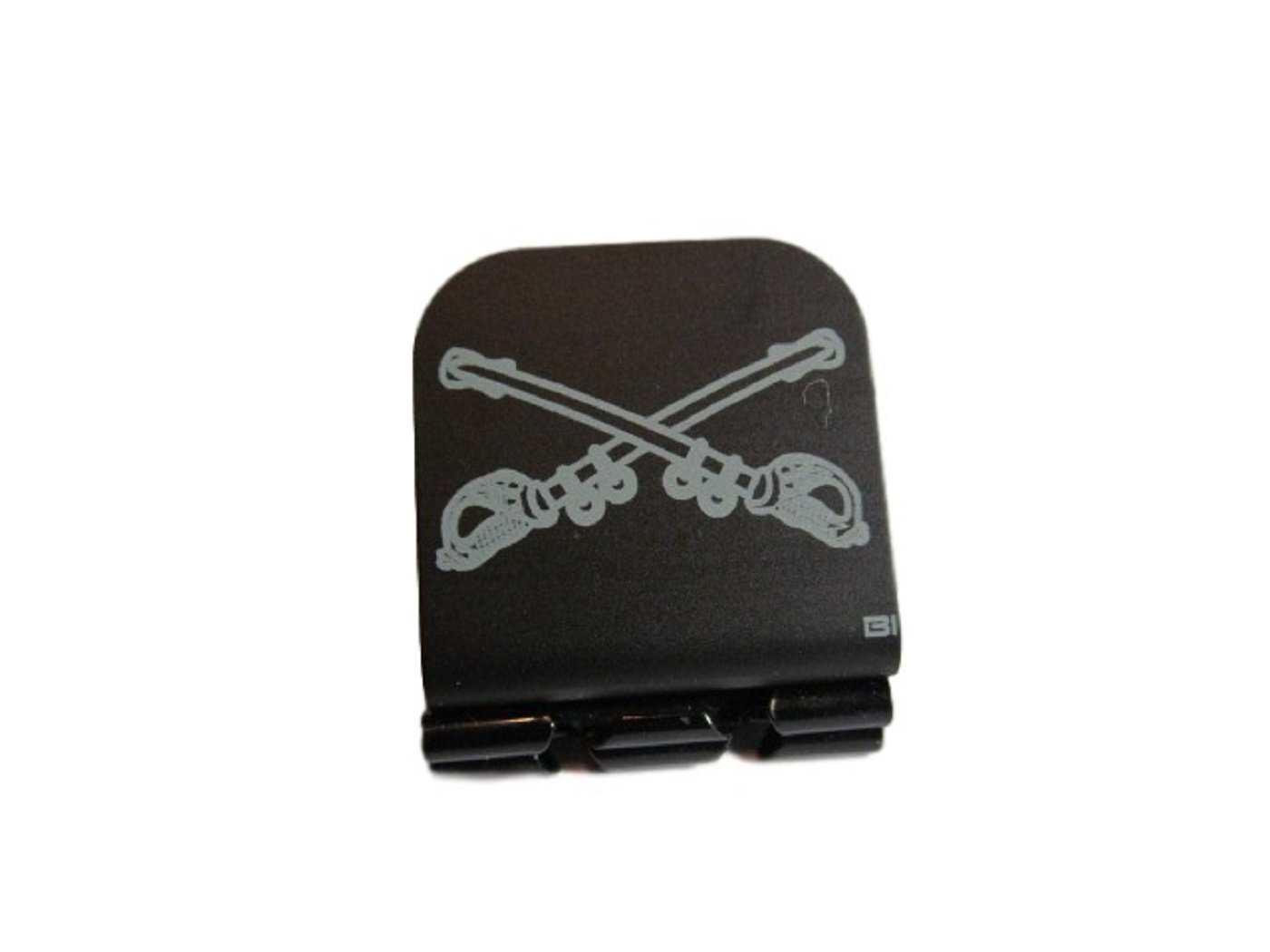 Cavalry Crossed Swords Laser Etched Hat Clip Black