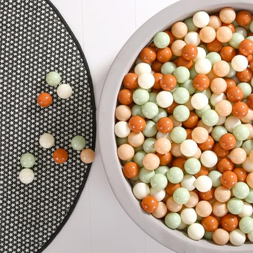 Image of GOGOSO Cream Ball Pit Balls 100 Balls, 2.2 Inch Ball Pool Balls for Baby Fun Toys, Different Shaped for Toddler Ball Pit, Boys Girl Kids Birthday, Tent,Slides
