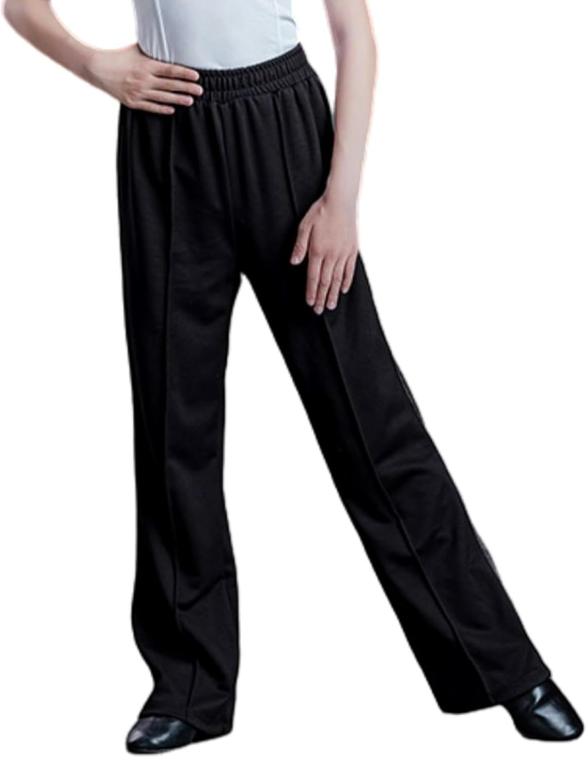 Kids Boys Toddler Striped Latin Modern Dance Pants Elastic Waist Salsa Tango Cha Cha Ballroom Trousers Dancewear Loose