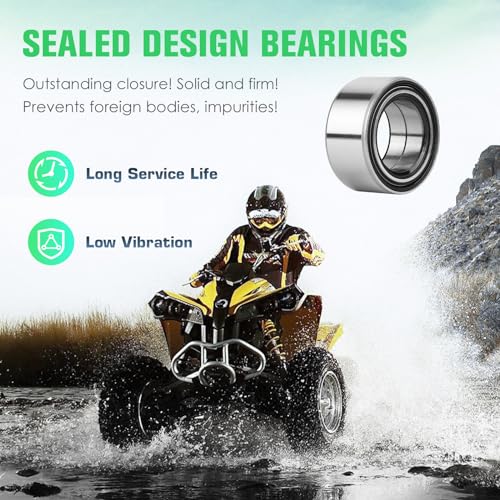 Image of Youxmoto Front Left /Right CV Axles & Wheel Bearing Kit Fit for Polaris RZR XP 1000 / XP 4 1000 2014 2015 2016 2017 2018 2019 & 2022 2023 (Highlifter 2016 Only), 4340 Chromoly Steel Drive Half Shaft
