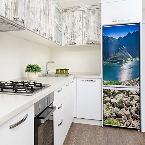 Cubierta de refrigerador autoadhesiva con acabado premium negro para decoración de interiores 4