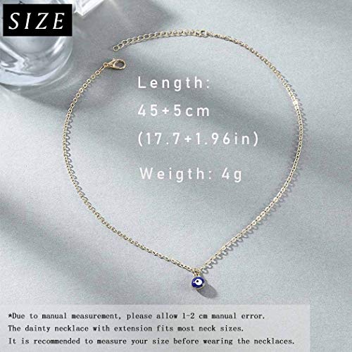 Forall Boho Collana con Occhio Diabolico Dainty