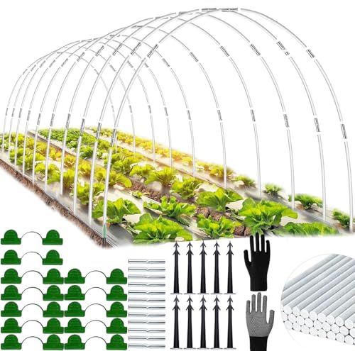 Shengruili 50 Pcs Pflanztunnel Bögen,Folientunnel für Hochbeet,Tunnelbögen Hochbeet,Gewächshaus Reifen,Gewächshaus Bogen,Tunnel Gewächshaus,Folientunnel für Hochbeet