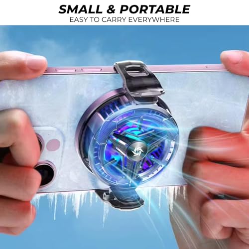 Image of Phone Cooler with AI Cooling Mode, RGB Lighting, Real-Time Temperature and Power Display, Strong Magnet and Clip Mount, Ultra-Quiet Fan (SL10)
