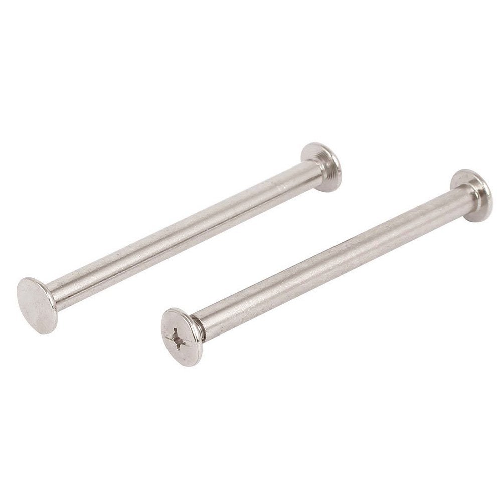 Increway Silver 5Mm X 60Mm Nickel Plated Binding Chicago Screw Posts Barrel Nuts Docking Rivets Tone 30Pcs