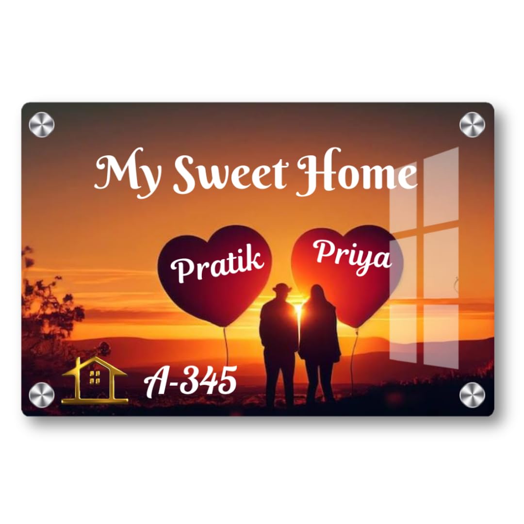 Customised Name Plate for Home Entrance, Acrylic, Golden, Wall Mount, Door Office Signage (Basuri, 8/12) — Amazon image 11