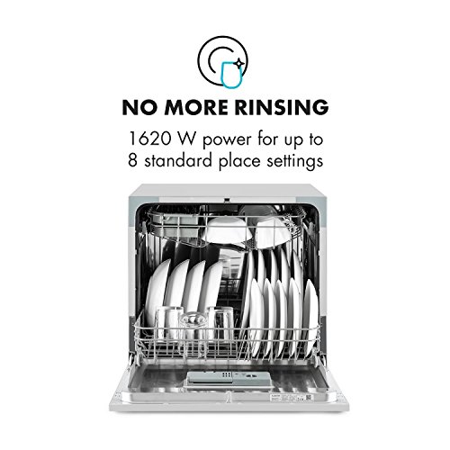 Klarstein Amazonia 8 - vaatwasser, vaatwasser, vrijstaand, semi-geïntegreerd, 206 kWh/jaar, 55 cm breed, 8 couverts, 6 programma's, Aquastop, zilver - Afbeelding 7