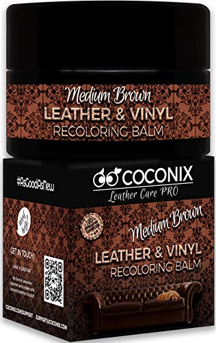 Coconix Leather Recoloring Balm Light Brown - Recolor, Renew, Repair & Restore Aged, Faded, Cracked, Peeling and Scuffed Leather & Vinyl Couches, Boat or Car Seats, Furniture