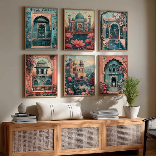 Image of kotart Pichwai Theme Digital Painting for Wall Decoration - Wall Art Prints for Living Room Bedroom Office, living room Decor, wall hanging frames (10X13 INCH, E)