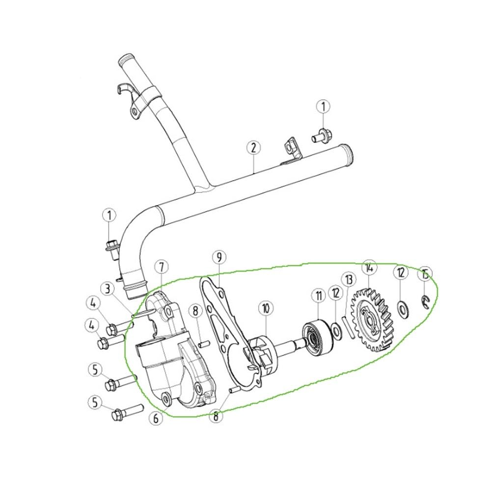 Części motocyklowe Zespół pompy Pasuje do YAMAHA pasuje do LONCIN DT230 MT250 TSE250 zespół pompy wodnej przekładnia wirnika uszczelka olejowa uszczelka pokrywa(1 Kit-Black)