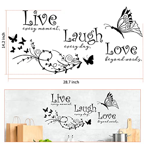 Quotes Wall Decor Stickers, Motivational Word Wall Decor Sayings For Home - Live Every Moment, Laugh Every Day, Love Beyond Words #TOP1