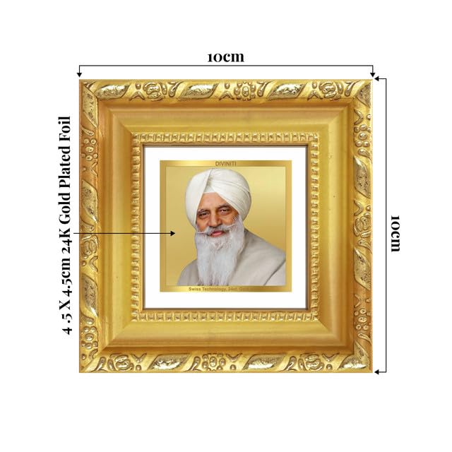 Image of DIVINITI Radha Soami 24K Gold Plated Foil Tabletop Photo Frame for Home Decor, Puja Room, Living Room, Office, Luxury Gifting | DG Frame 103 S1A (10x10 CM)