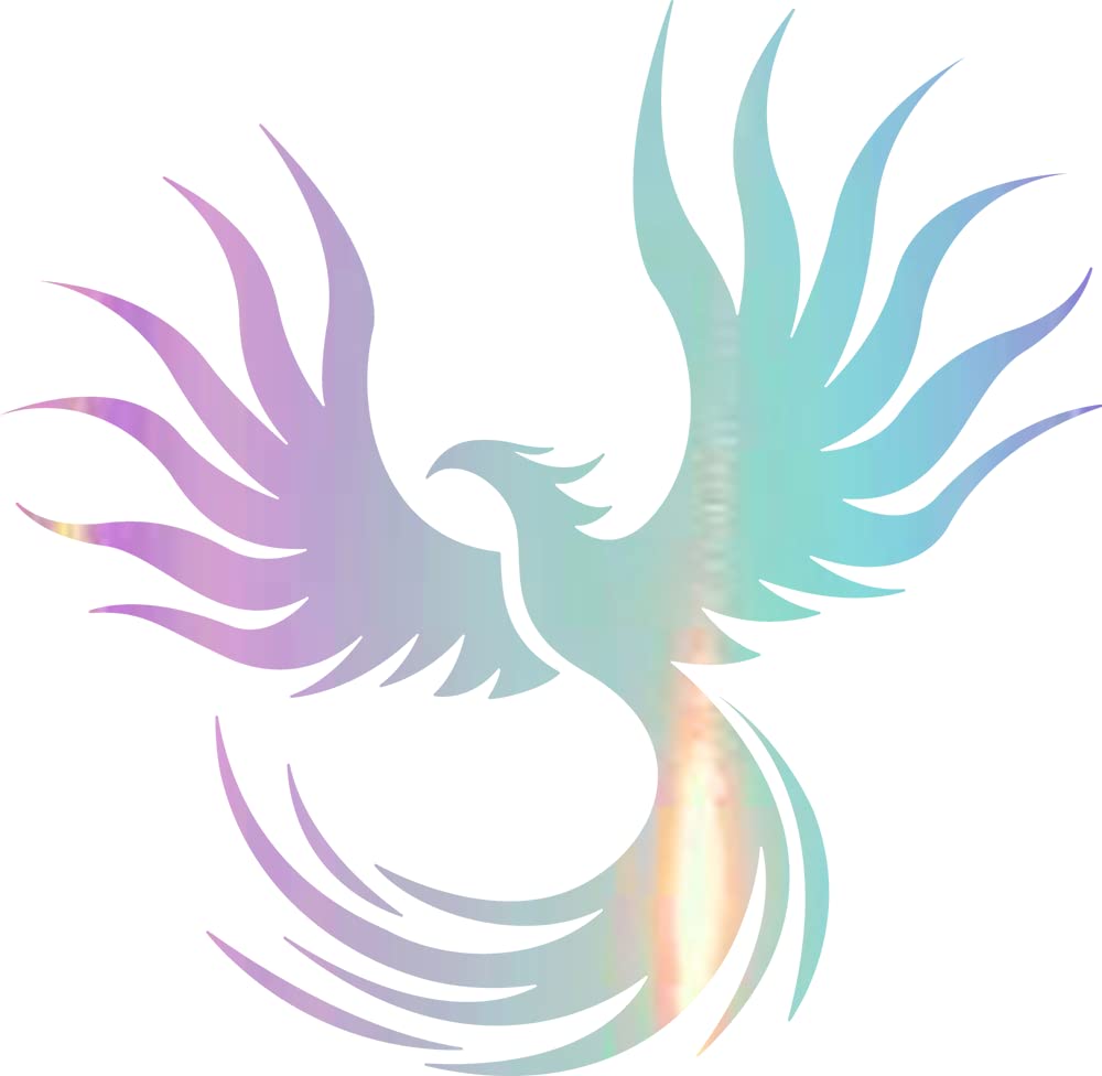 NBFU Phoenix Bird 10 (Holographic Opal Purple) (Set Of 2) Premium Waterproof Vinyl Decal Stickers For Laptop Phone Accessory Helmet Car Window Bumper
