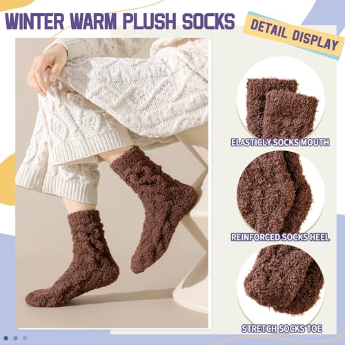 DoSmart Fuzzy Socks For Women Slipper Warm Fluffy Soft Winter Cozy Plush Sleep Cabin Christmas Home Socks4