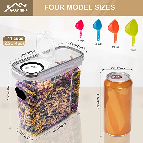 GoMaihe Vorratsdosen Set, 2.5L*6 Stück Aufbewahrungsbox Küche Organizer, Luftdicht Frischhaltedose Plastik mit Deckel, Vorratsbehälter zum Aufbewahrung von Müsli Mehl Kaffeebohnen Cornflakes Spaghetti 5