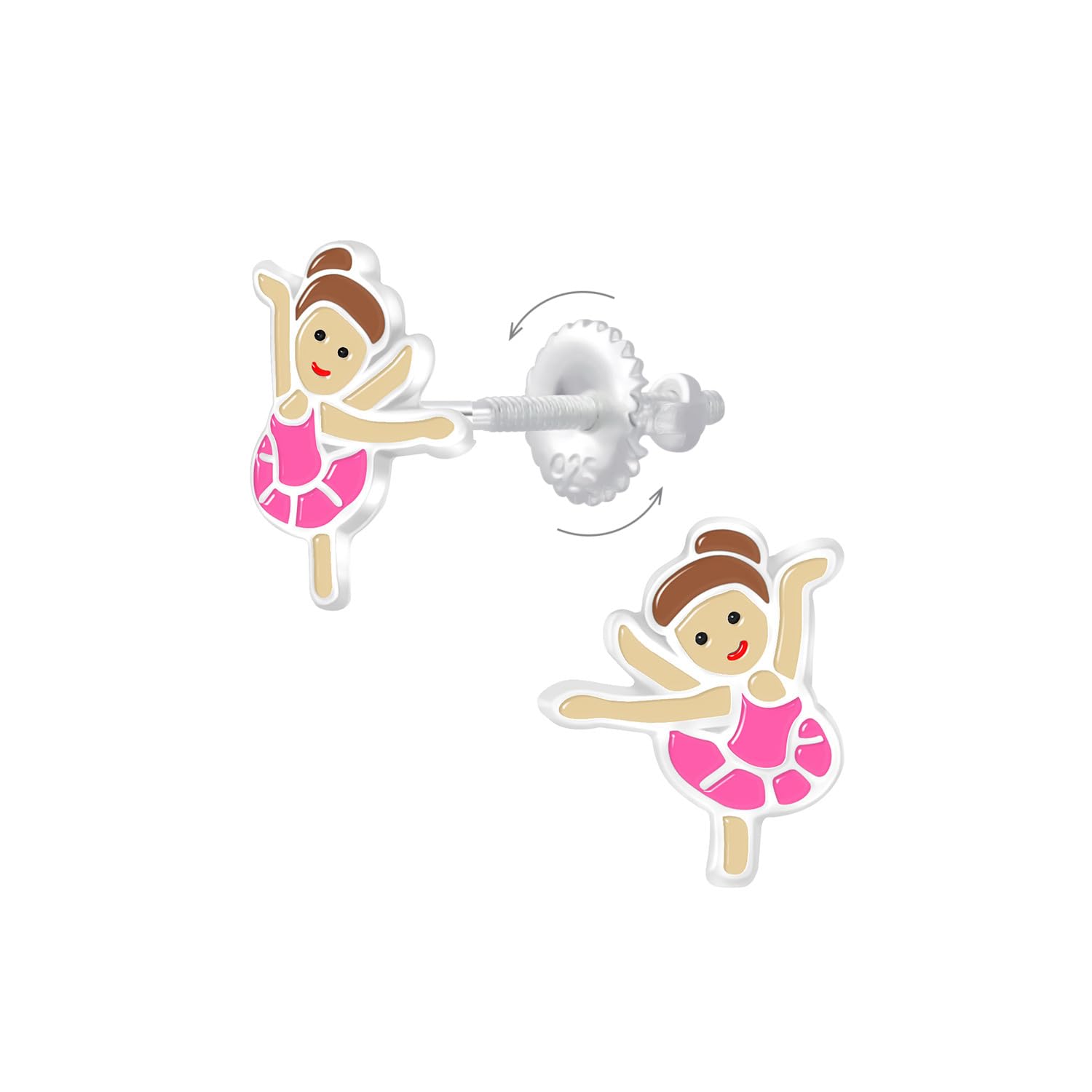 Orecchini a forma di stella in argento 925 per bambine – Gioiello elegante e ipoallergenico con chiusura a vite sicura – Regalo per ballerina appassionata di danza classica