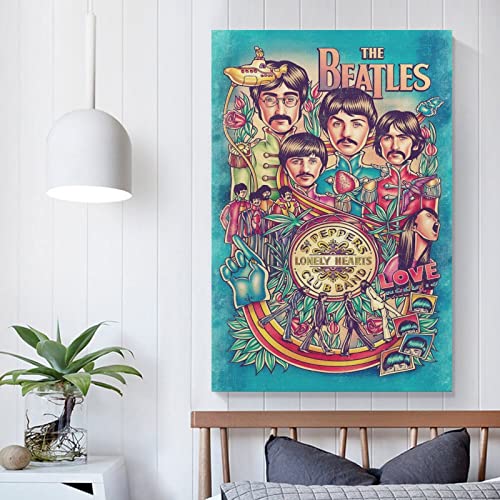 LANGYU Beatles Poster décoratif sur toile pour chambre à coucher 30 x 45 cm - Les Beatles, Paul McCartney, John Lennon, RIngo Starr, George Harrison LANGYU Beatles Poster décoratif sur toile pour chambre à coucher 30 x 45 cm – Image 6
