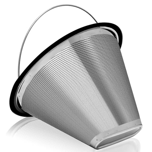 Reusable #4 Coffee Filter for Technivorm Moccamaster KBGV, KBT, Durable Metal Mesh, Stainless Steel #4 Coffee Filter, Durable Metal Mesh, for Richer, Fuller Coffee Flavour