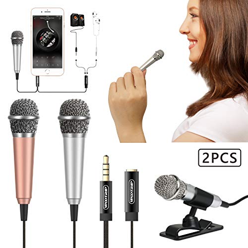 [2PCS] Mini Karaoke Microphone, Wootrip Mini Voice Recording Microphone Portable Karaoke Mic
