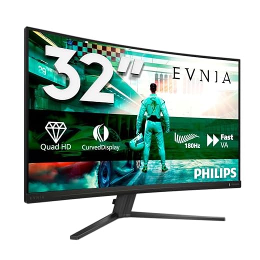 Philips Evnia 32M2C3500L - 32 Zoll QHD Curved Gaming Monitor, 180 Hz, 0.5 ms, FreeSync Premium, HDR10 (2560x1440, 2X HDMI, DisplayPort) dunkel grau