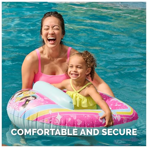 Image of SwimWays Barbie Inflatable Boat Water Vehicle for Ages 3+