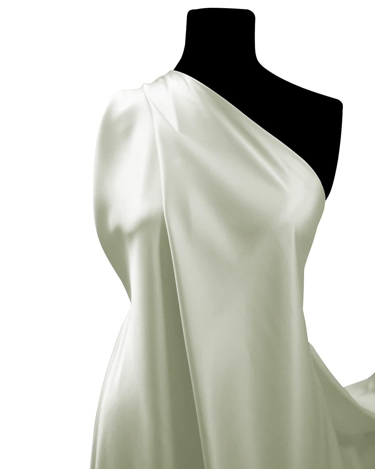 Plain Budget Satin Silky Fabric Lightweight Dress Material - Dress Fabric, Bridal Use, Costumes, Crafting, Draping, Decoration & Swagging l 60" - 150cm Wide | Sold by The Metre (Ivory, 1 Metre)