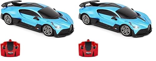 CMJ RC Cars Bugatti Divo Blue Remote control Radio Car 1:24 Officially Licensed 1:24 Scale Working Lights 2.4Ghz (Pack of 2)